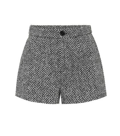 Redvalentino Wool-blend Herringbone Shorts