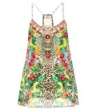 Ganni Embellished Printed Silk Top