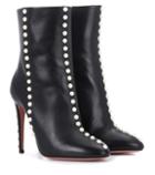 Self-portrait Follie Pearls Leather Ankle Boots
