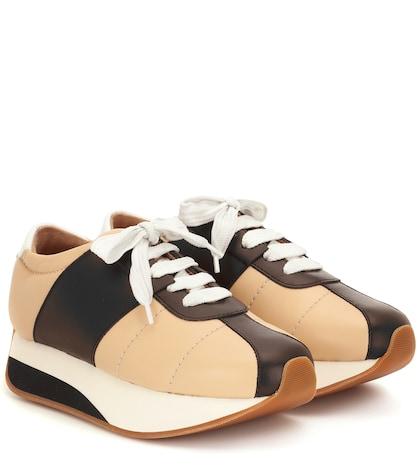 Marni Big Foot Leather Sneakers