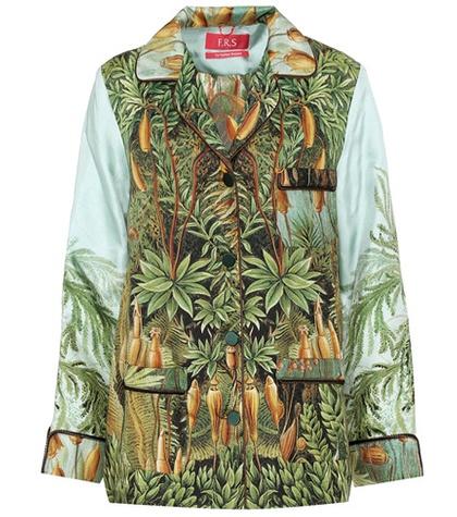 For Restless Sleepers Printed Silk Shirt