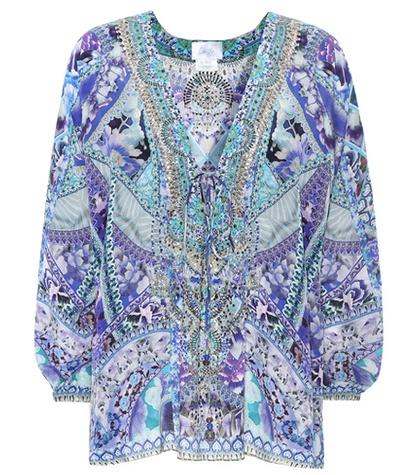 Lpa Embroidered Silk Top