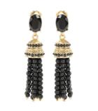Oscar De La Renta Beaded Tassel Clip-on Earrings