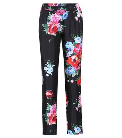 Chlo Printed Silk Trousers