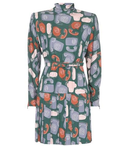 Miu Miu Printed Long-sleeved Dress