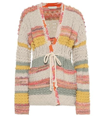 Etro Jacquard Cotton And Linen Cardigan