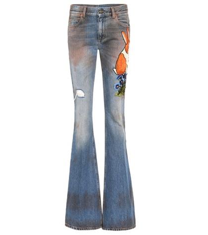 Gucci Appliquéd Flared Jeans