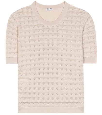 Miu Miu Cashmere-blend Knit Blouse