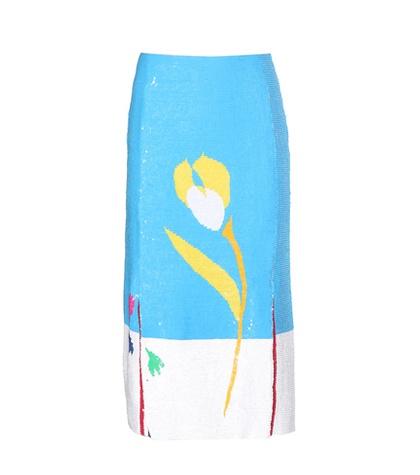Carven Sequinned Midi Skirt