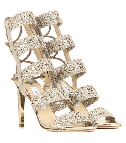 Jimmy Choo Lima 100 Suede And Metallic Leather Sandals