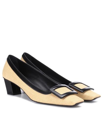 Roger Vivier Belle Vivier Leather-trimmed Pumps