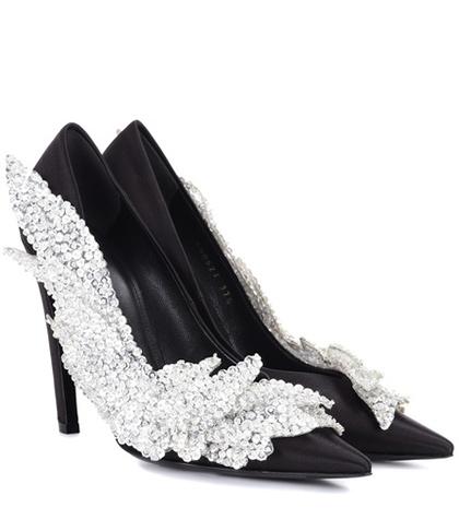 Coach Embellished Satin Pumps