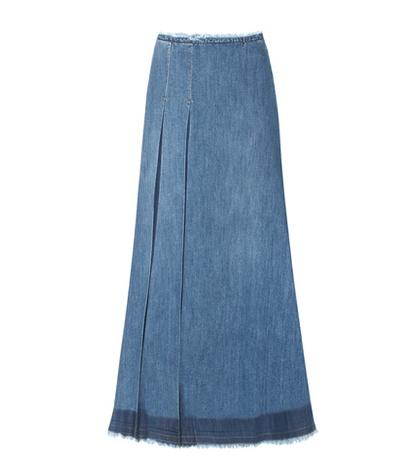 See By Chlo Pleated Denim Skirt
