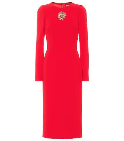 Dolce & Gabbana Embellished Crêpe Midi Dress