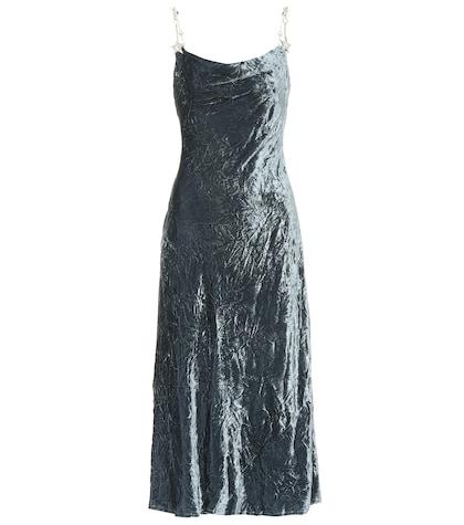 Miu Miu Embellished Velvet Midi Dress