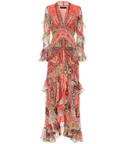 Etro Ruffled Printed Silk Dress
