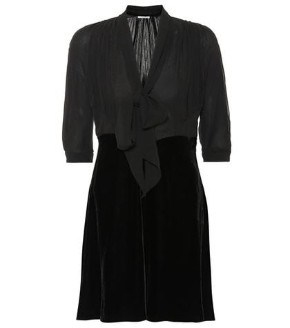 Miu Miu Silk And Velvet Minidress