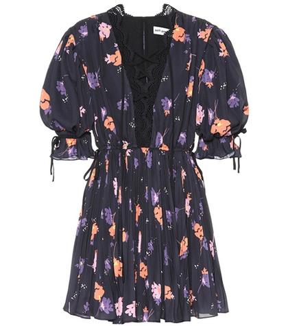 Self-portrait Exclusive To Mytheresa.com – Floral-printed Crêpe Minidress