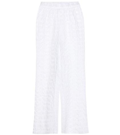 David Koma Athéns Check Organza Cotton-blend Trousers