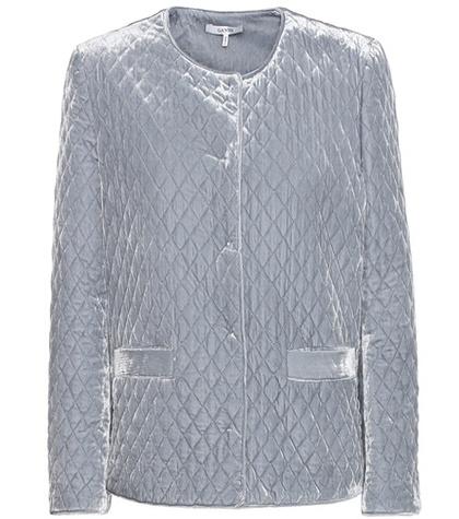 Ganni Hayden Quilted Velvet Jacket