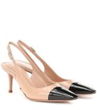Gianvito Rossi Lucy 70 Leather Slingback Pumps