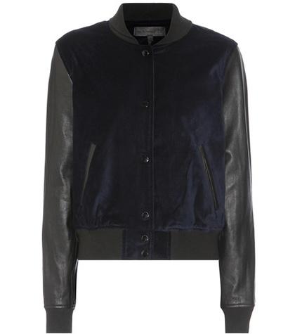 Rag & Bone Camden Velvet And Leather Bomber Jacket
