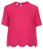 Valentino Scalloped Wool And Silk Top