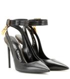 Tom Ford Padlock Ankle Strap Leather Pumps