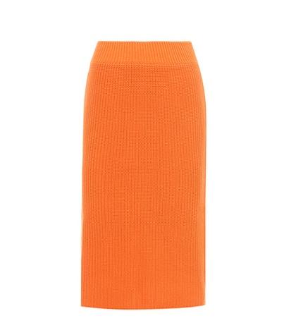 Saint Laurent Knitted Cotton Skirt
