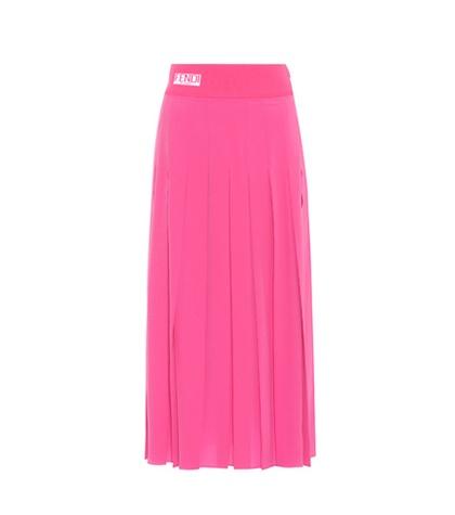 Fendi Silk Crêpe De Chine Midi Skirt