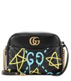 Gucci Guccighost Printed Matelassé Leather Shoulder Bag