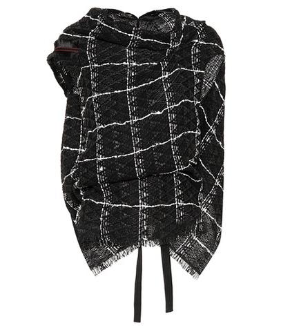 Roland Mouret Plaid Cotton-blend Top