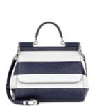 Dolce & Gabbana Sicily Medium Striped Leather Shoulder Bag