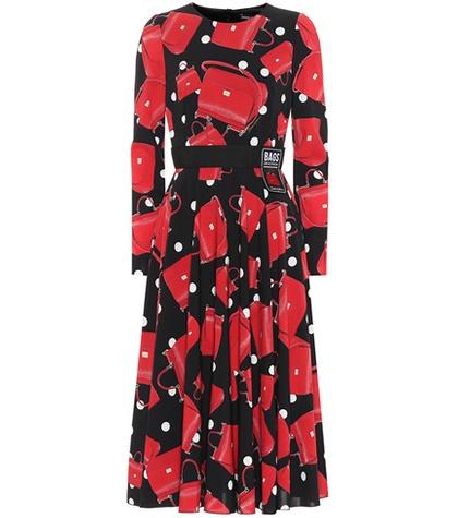Dolce & Gabbana Printed Stretch Silk Midi Dress