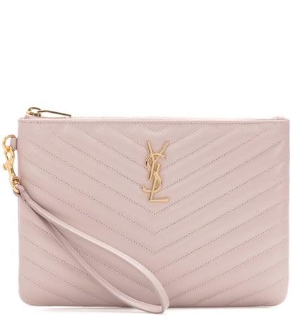 Saint Laurent Monogram Leather Pouch