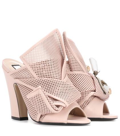 N21 Knotted Leather Open-toe Pumps