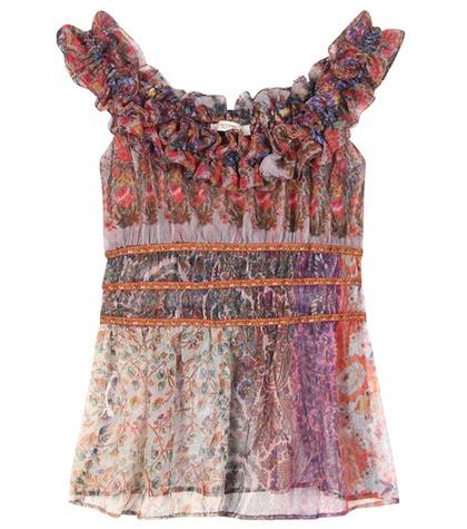 Etro Ruffled Off-the-shoulder Silk Top