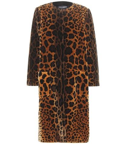Dolce & Gabbana Printed Velvet Silk-blend Coat