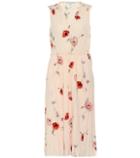 Vince Tossed Poppy Pleated Crêpe Dress