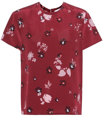 Valentino Floral-printed Silk Top
