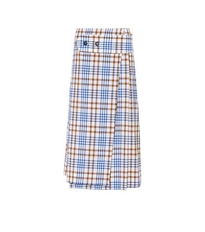 Victoria Beckham Checked Wool And Mohair Skirt