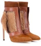 Burberry Calf Hair And Leather Ankle Boots