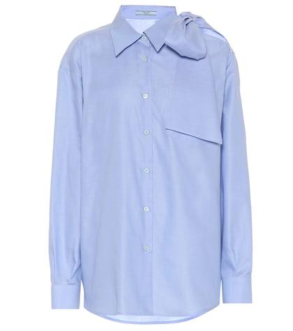 Prada Cold-shoulder Cotton Poplin Shirt