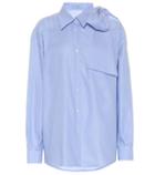 Prada Cold-shoulder Cotton Poplin Shirt