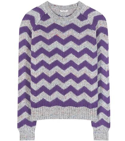 Miu Miu Printed Wool, Alpaca And Silk Sweater