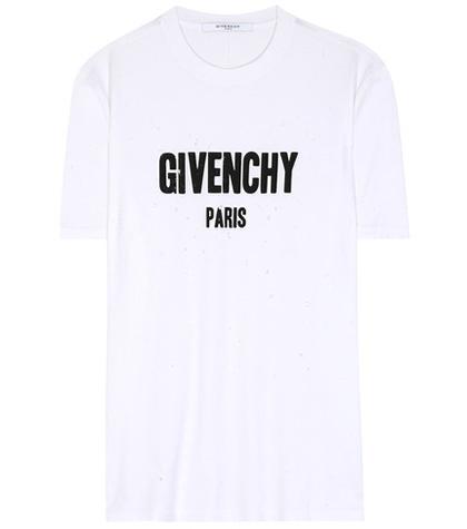 Chlo Distressed Printed Cotton T-shirt