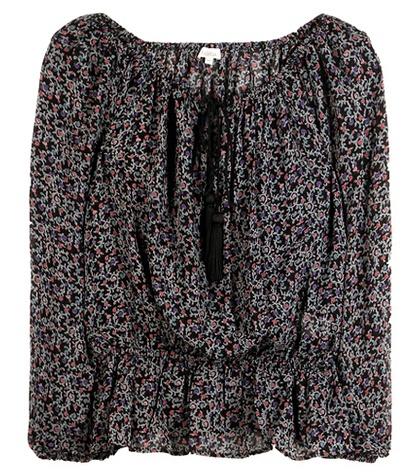Talitha Off-the-shoulder Printed Silk Blouse