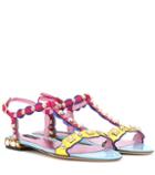 Dolce & Gabbana Studded Patent Leather Sandals