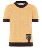 Prada Pointelle-knit Cotton-blend Sweater