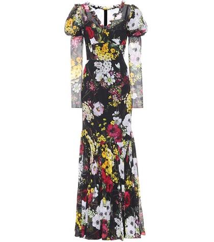 Helmut Lang Floral-printed Stretch-silk Dress